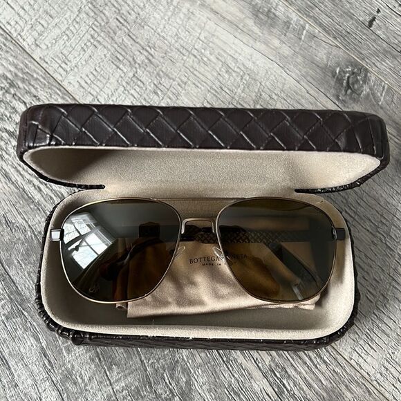 Bottega Veneta Italy brown unisex sunglasses ? titanium 145 main image 5